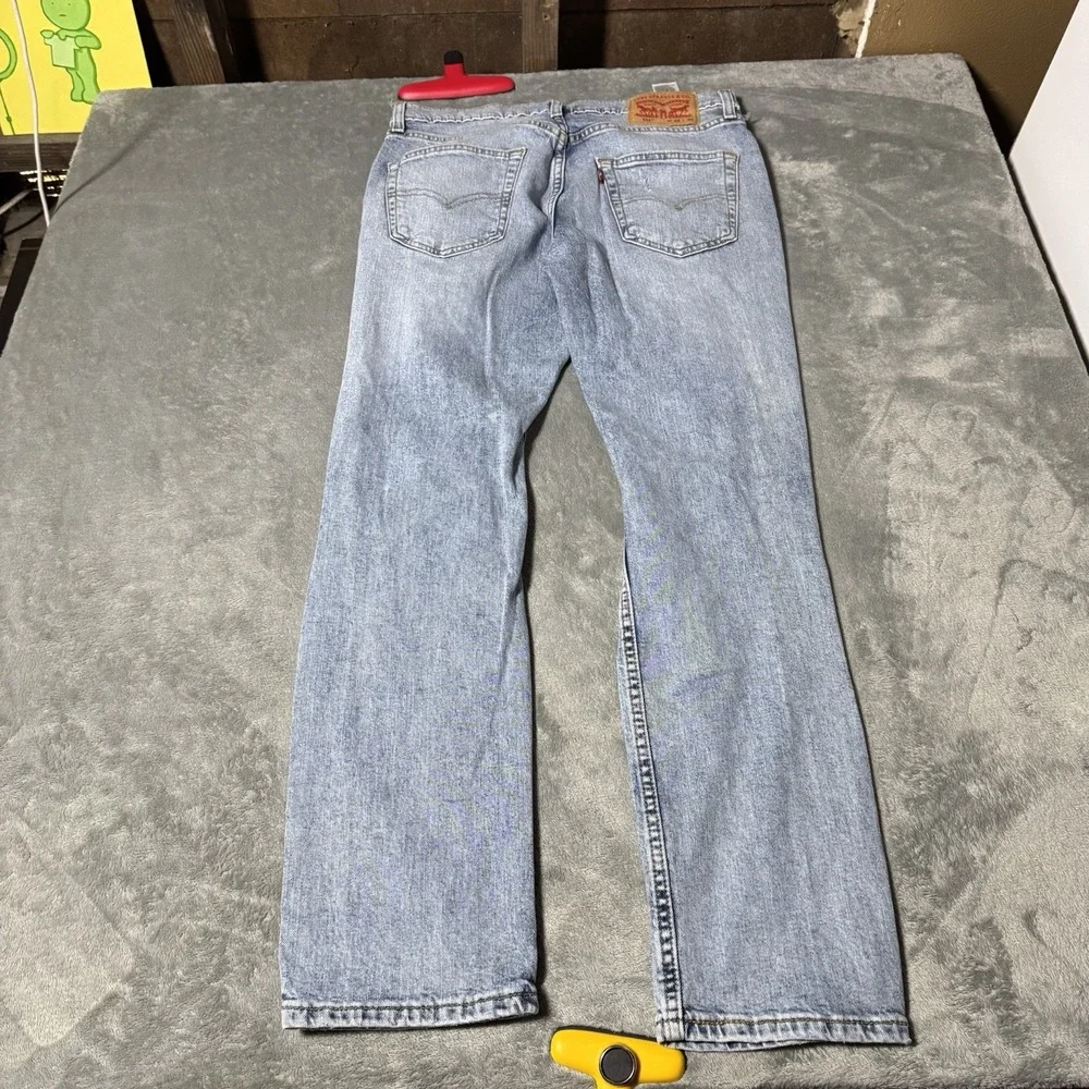 Levis 511 Jeans Men 32x30 Blue Slim Fit Pants Light Wash Denim‎ Distress Hipster
